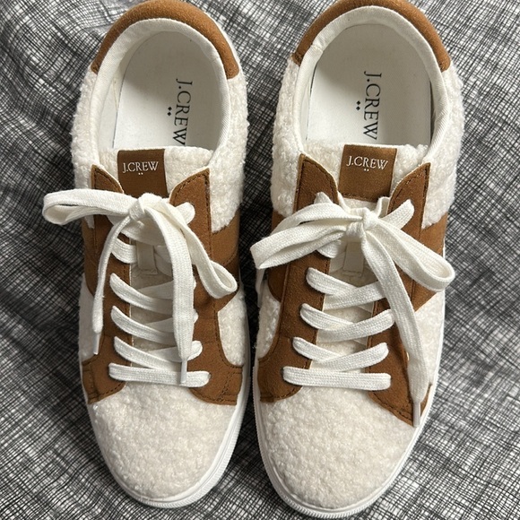 J. Crew Shoes - J. Crew Striped Sherpa Road Trip Sneakers, 9.5 US, Great Condition!